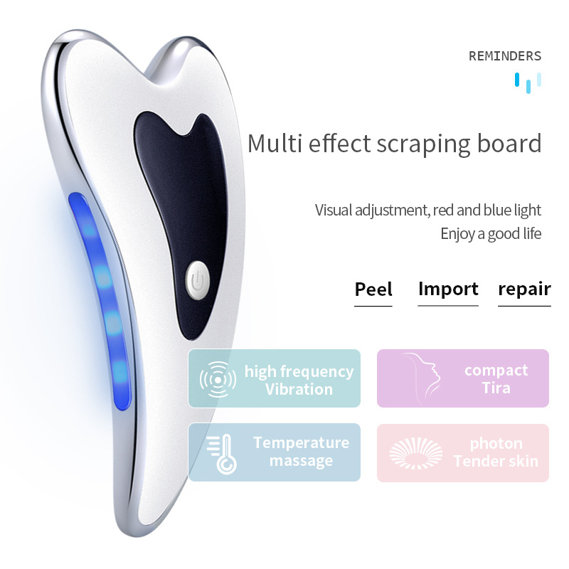 V888-ELOSUNG35824-202508041447-00 Electric Gua Sha Facial Massager with Heat, Vibration & LED Light Therapy - 4-in-1 Scraping Tool for Face Lifting, Skin Tightening & Anti-Wrinkle(White) - Image 1