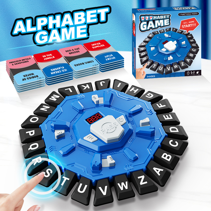V888-ELOSUNG35830-202508041440-00 2pc Electronic Alphabet Categories Game - Fast-Paced Word Challenge for Family Fun(blue) - Image 1