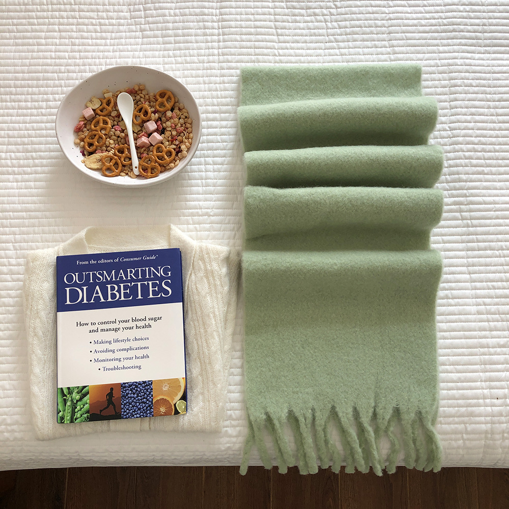 V888-ELOSUNG35875-202508131405-00 2pc Luxuriously Soft Winter Scarf with Tassel Fringe - Ultra Cozy & Warm Neck Wrap(Mint) - Image 1