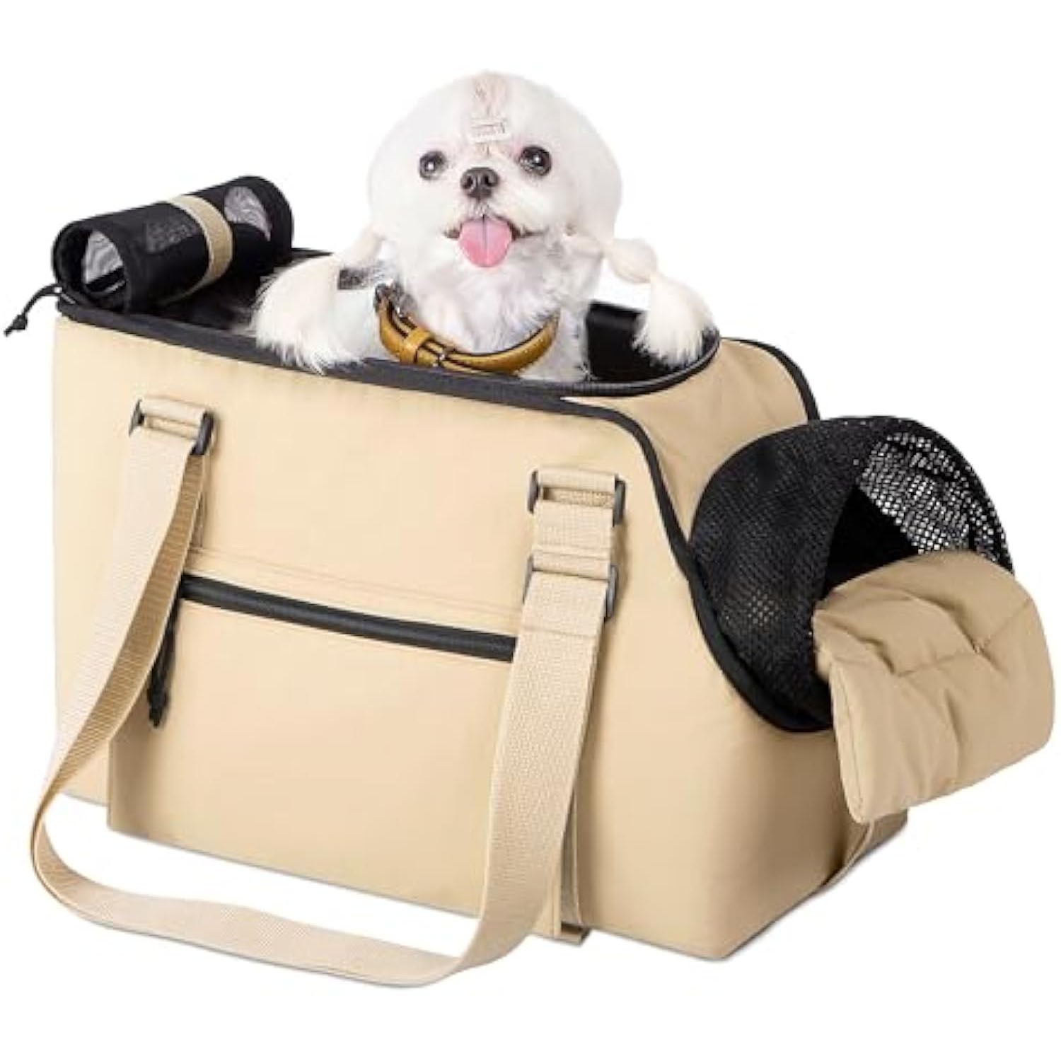 V888-ELOSUNG35880-202508131421-00 Versatile Pet Carrier Tote Bag for Small Dogs & Cats - Waterproof, Car Seat Function & Adjustable Safety Exit(Khaki) - Image 1