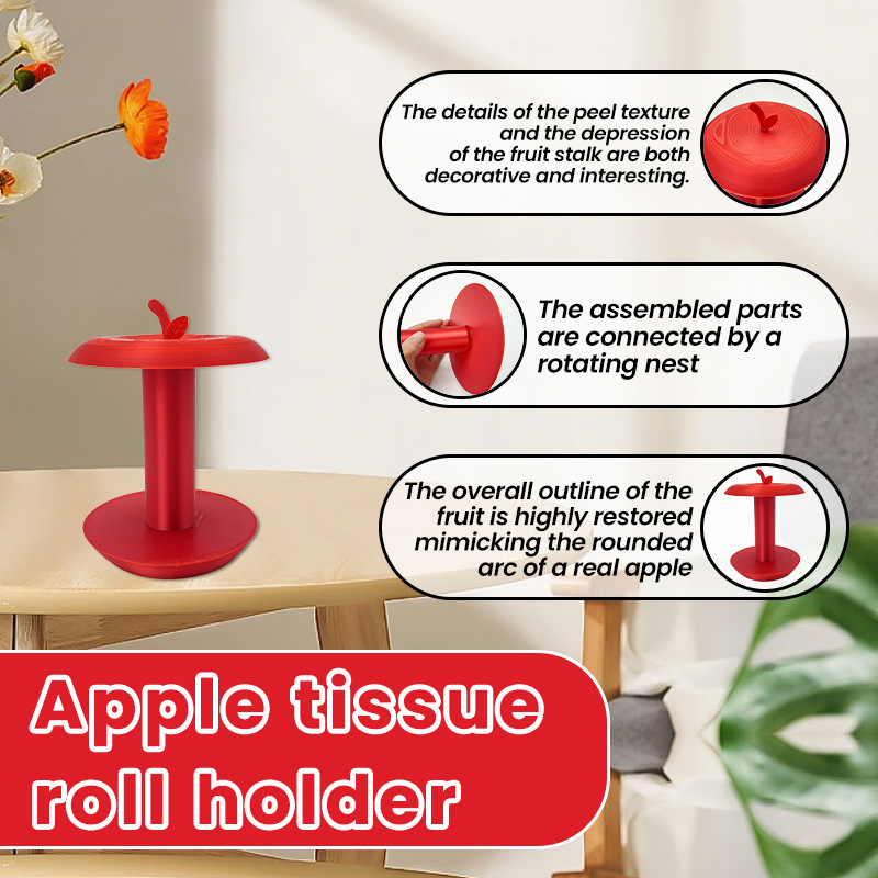 V888-ELOSUNG35951-202509011330-00 Apple-Shaped Adjustable Tissue Roll Holder - Fun & Practical Desktop Paper Towel Stand(red) - Image 1