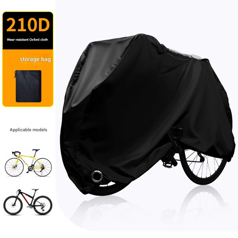 V888-ELOSUNG36080-202507281711-00 Size M Black All-Weather 210D Bicycle Cover - Waterproof & UV-Proof Outdoor Bike Protector with Lock Hole & Storage Bag - Image 1