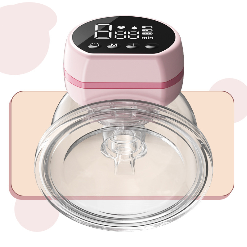 V888-ELOSUNG36106-202507311016-00 Pink Hands-Free Wearable Electric Breast Pump - Portable, Quiet & Rechargeable with LED Display - Image 1