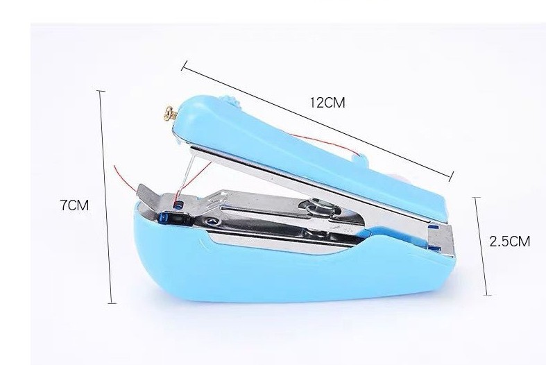 V888-ELOSUNG36125-202508041447-00 2 Pcs Blue Portable Mini Handheld Sewing Machine - Manual Stitching Tool for Quick Fabric Repairs - Image 1