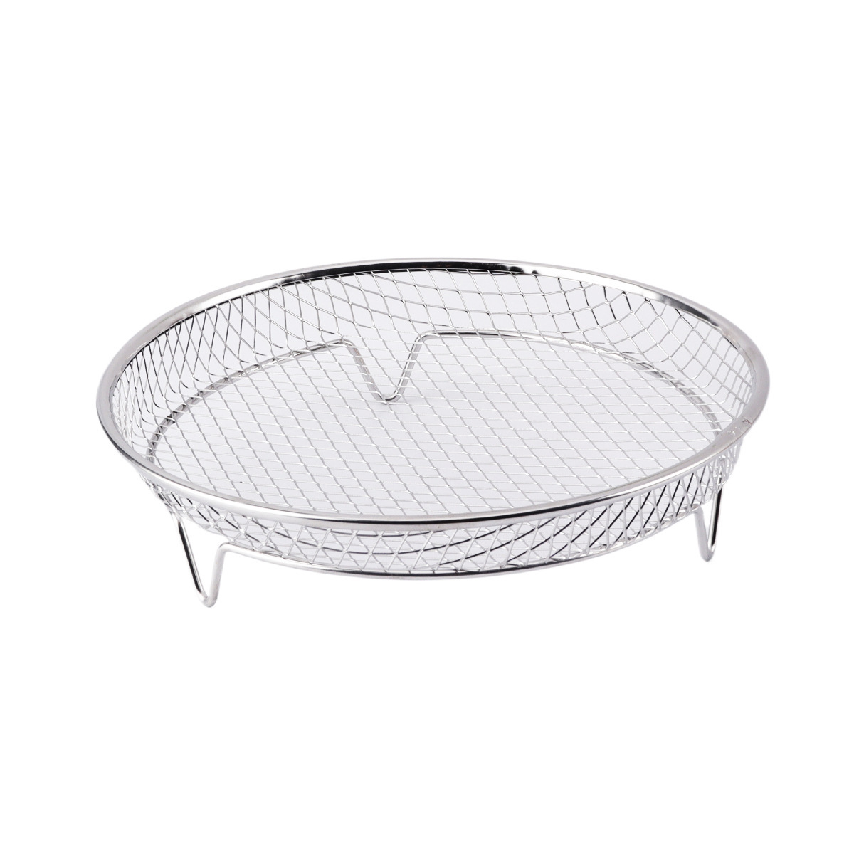 V888-ELOSUNG36138-202508041440-00 Silver 3-Pack Stackable Air fryer Racks - Food Grade Stainless Steel Multi-Layer Dehydrator & Crisper Tray Accessory - Image 1