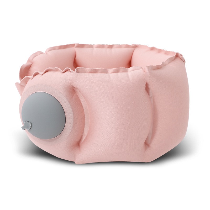 V888-ELOSUNG36252-202508131412-00 Pink Press-Pump Inflatable Travel Pillow - Ultra-Lightweight Ergonomic 360° Neck Support - Image 1