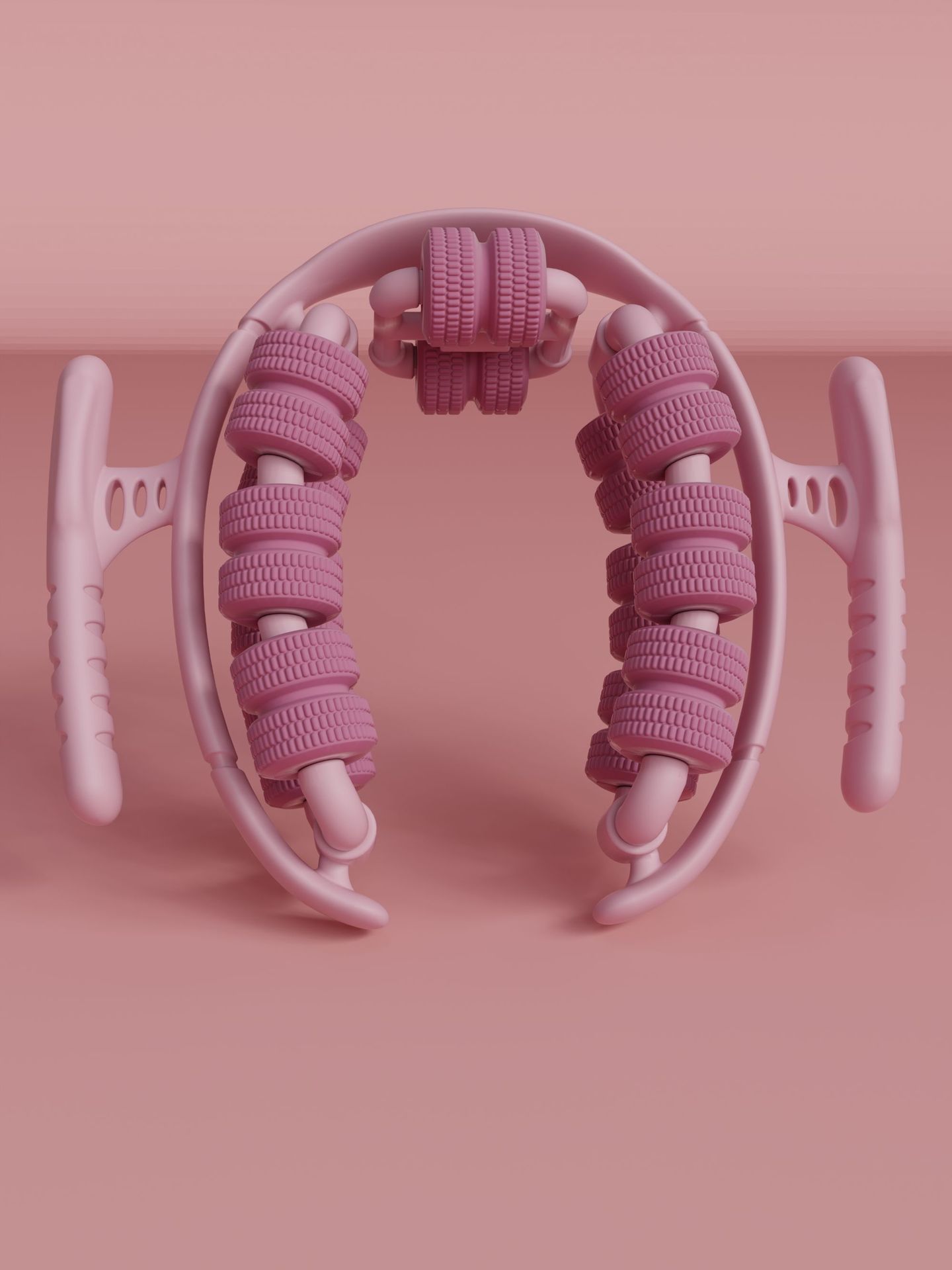 V888-ELOSUNG36278-202508141921-00 Pink 360°Wrap-Around Muscle Roller - 28-Wheel Massager for Legs, Arms & Calves - Image 1