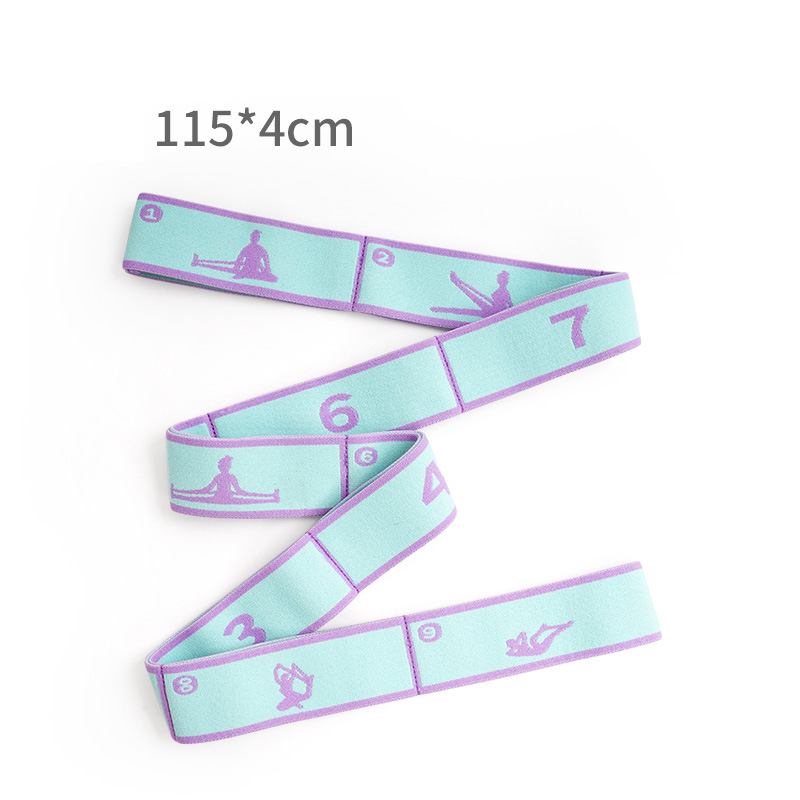 V888-ELOSUNG36394-202509041430-00 Blue and Purple 9-Loop Yoga Stretch Strap - Numbered Band for Flexibility and Physical Therapy - Image 1