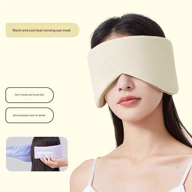 V888-ELOSUNG36420-202509081035-00 Beige Reversible All-Season Sleep Mask - Cooling & Warming with Sound Muffling Ear Covers Function - Image 1