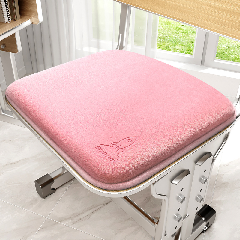 V888-ELOSUNG37075-202509221016-00 Memory Foam Student Seat Cushion - Pressure Relief, Non-Slip with Adjustable Straps for Healthy Posture(Rocket Pink 36x34cm) - Image 1