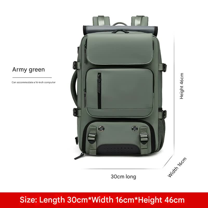V888-ELOSUNG37083-202509231336-00 4-in-1 Convertible Travel Backpack & Briefcase - Large Capacity, 16" Laptop Compartment, USB Port(Army Green) - Image 1