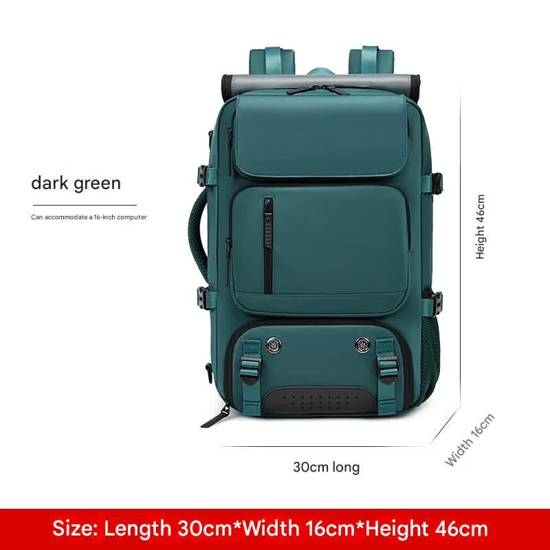 V888-ELOSUNG37085-202509231336-00 4-in-1 Convertible Travel Backpack & Briefcase - Large Capacity, 16" Laptop Compartment, USB Port(Dark Green) - Image 1