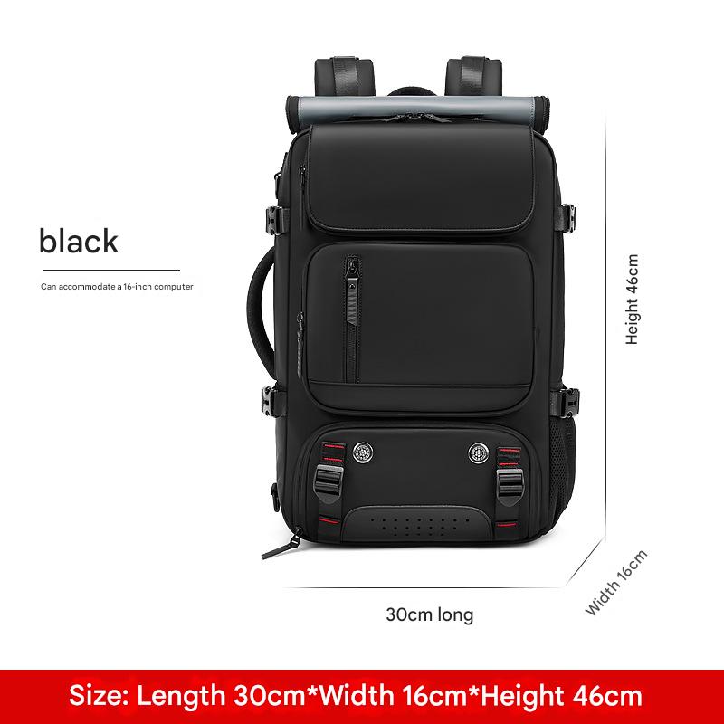 V888-ELOSUNG37086-202509231336-00 4-in-1 Convertible Travel Backpack & Briefcase - Large Capacity, 16" Laptop Compartment, USB Port(Black) - Image 1