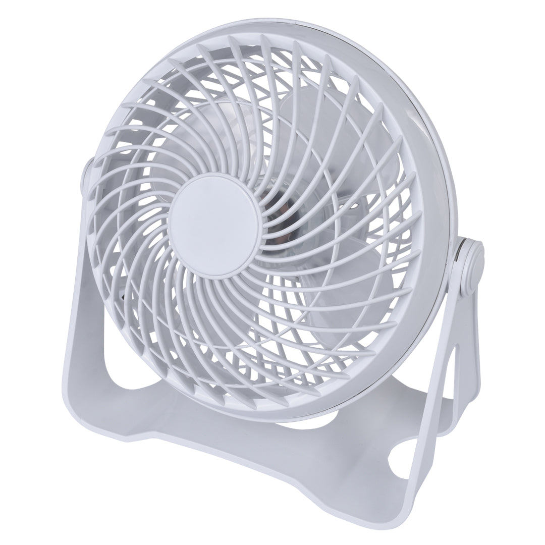 V915-EL0125-202509250841-00 USB Powered Desk Fan – Portable 2-Speed Adjustable Angle Cooling Fan (White) - Image 1