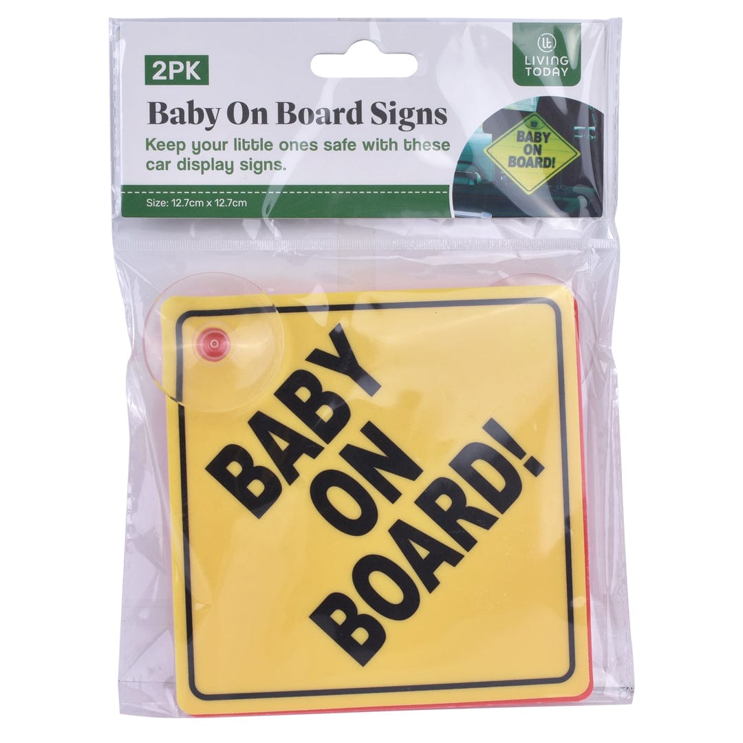 V915-HO0346-202509250852-00 2 Pcs Baby On Board Car Safety Sign 13x13cm - Image 1