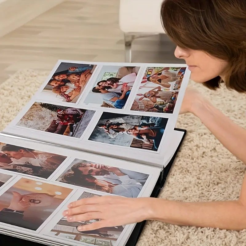 V922-AWD-D0532-PHOALB600-BK-202508251146-00 Extra Large 600-Pocket Leather Photo Album - Black - Image 1