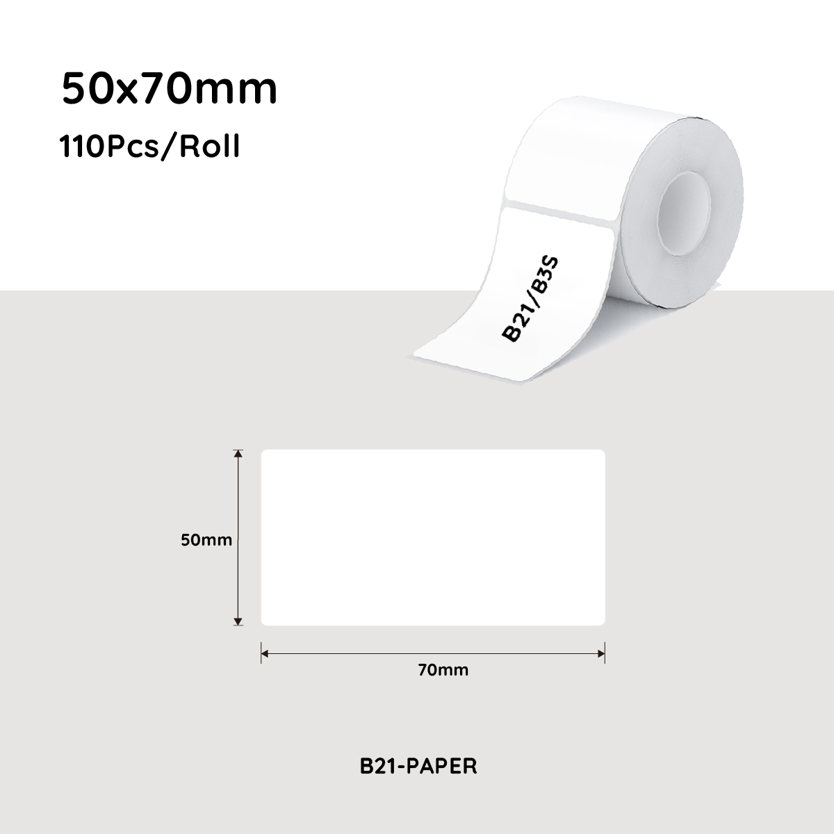 V943-B-PAPER-R5070-110-202507211155-00 NiiMbot white label paper 50*70mm 110 Pcs For B21/B3S/B1 - Image 1