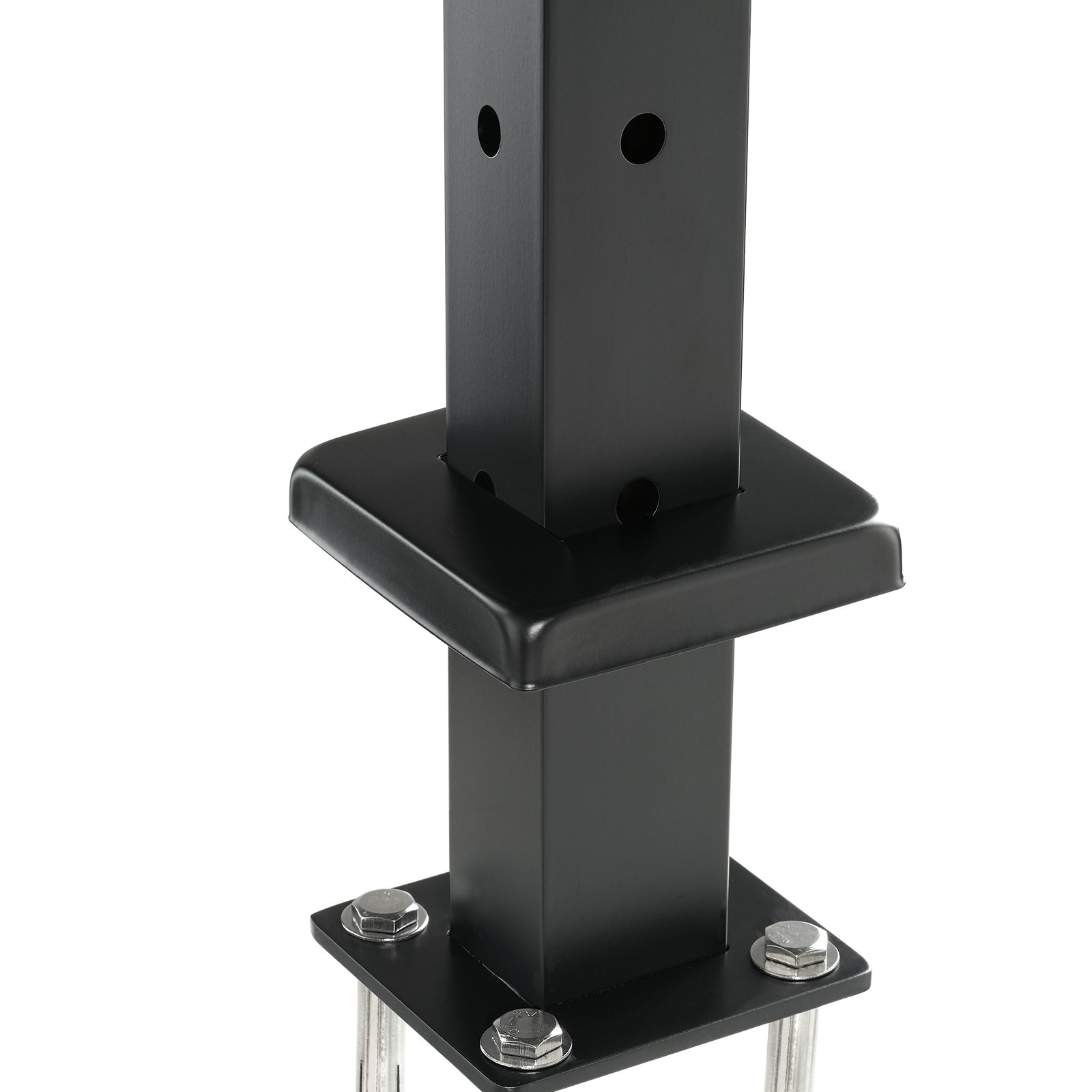 V952-1JZLGZHS9142UYBR4V0-202508020015-00 VEVOR Cable Railing Post, 36" x 1" x 2" Steel L-Shaped Hole Corner Railing Post, 10 Pre-Drilled Holes, SUS304 Stainless Steel Cable Rail Post with Horizontal and Curved Bracket, 1-Pack, Black ,91.4*2.5*5 cm - Image 1