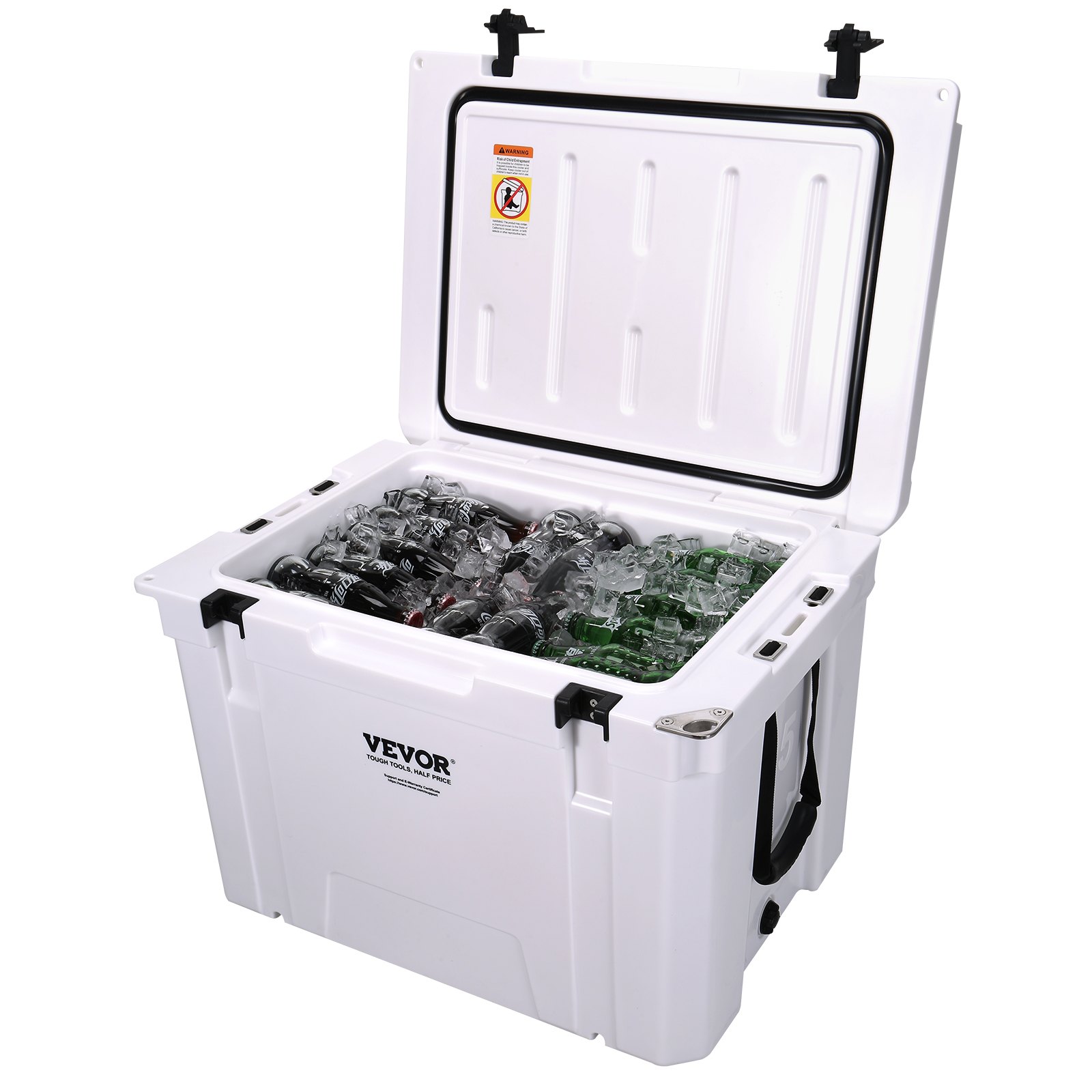 V952-BXSYLQQGS65QTSVSEV0-202507141711-00 VEVOR Insulated Portable Cooler, 65 qt, Holds 65 Cans, Ice Retention Hard Cooler with Heavy Duty Handle, Ice Chest Lunch Box for Camping, Beach, Picnic, Travel, Outdoor, Keeps Ice for up to 6 Days - Image 1