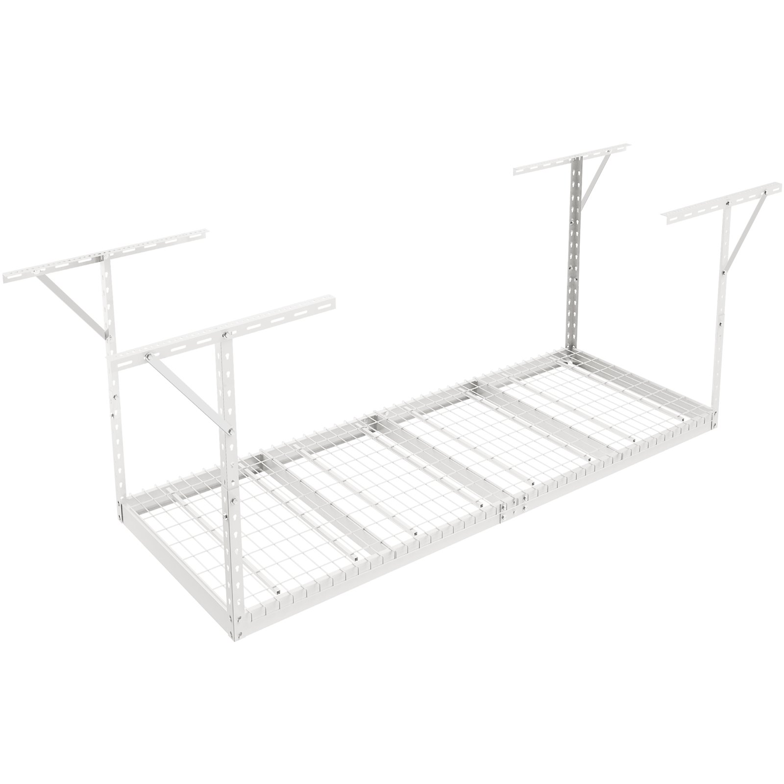 V952-CKTHBCWJZBS36S0MYV0-202507141521-00 VEVOR Overhead Garage Storage Rack, 91.44x243.84cm Garage Ceiling Storage Racks, Heavy Duty Adjustable Cold Rolled Steel Racks for Garage Storage, Organization, 272.16kg Load Capacity, 22''-40", White - Image 1
