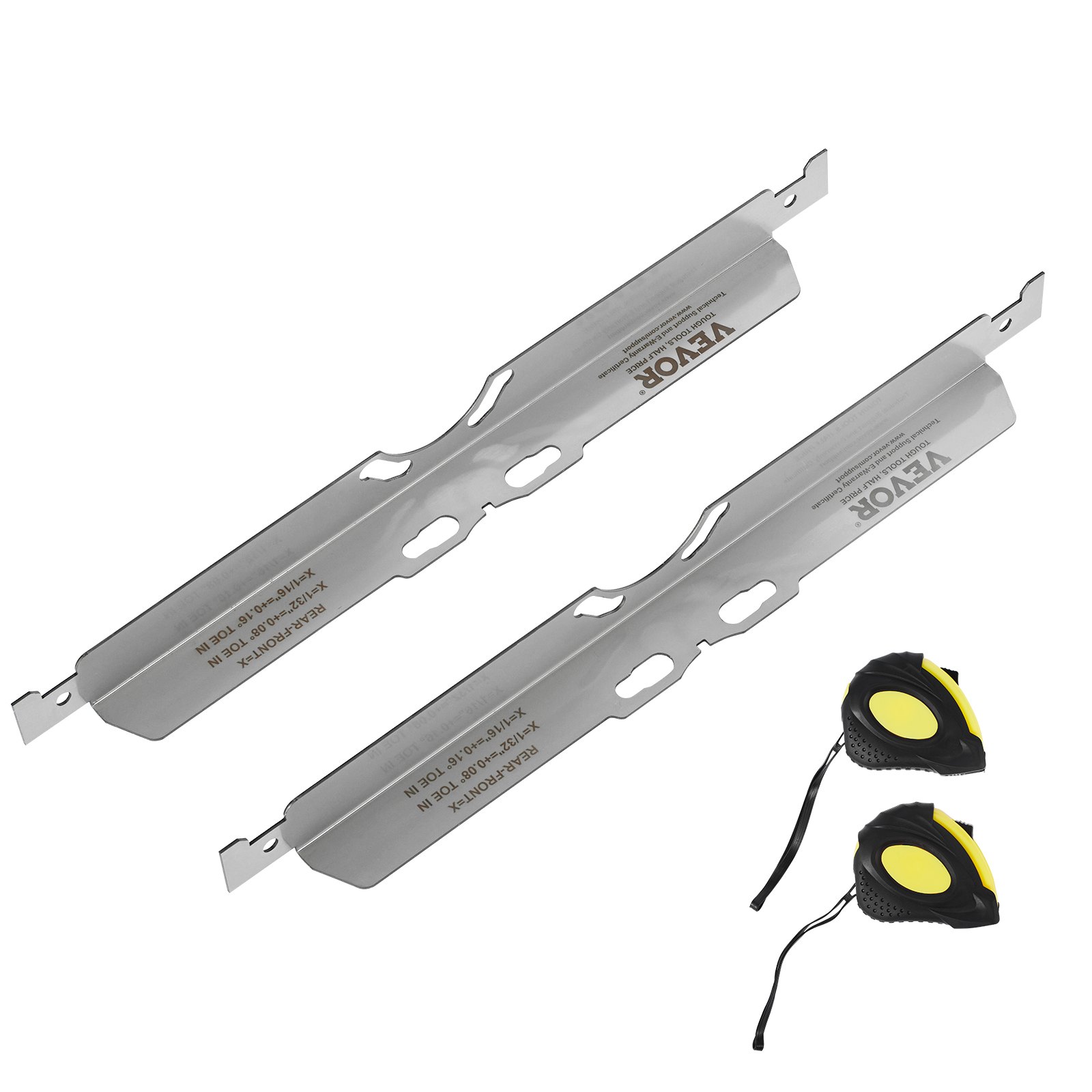 V952-CLDWJJBXG0WZJ67CWV0-202508012122-00 VEVOR Wheel Alignment Tool, 2-Pack Toe Alignment Toe Plates, Stainless Steel Wheel Alignment Tool Plate, Toe Angle Accurate Measurement, Includes 2 Measuring Tapes & Conversion Chart - Image 1