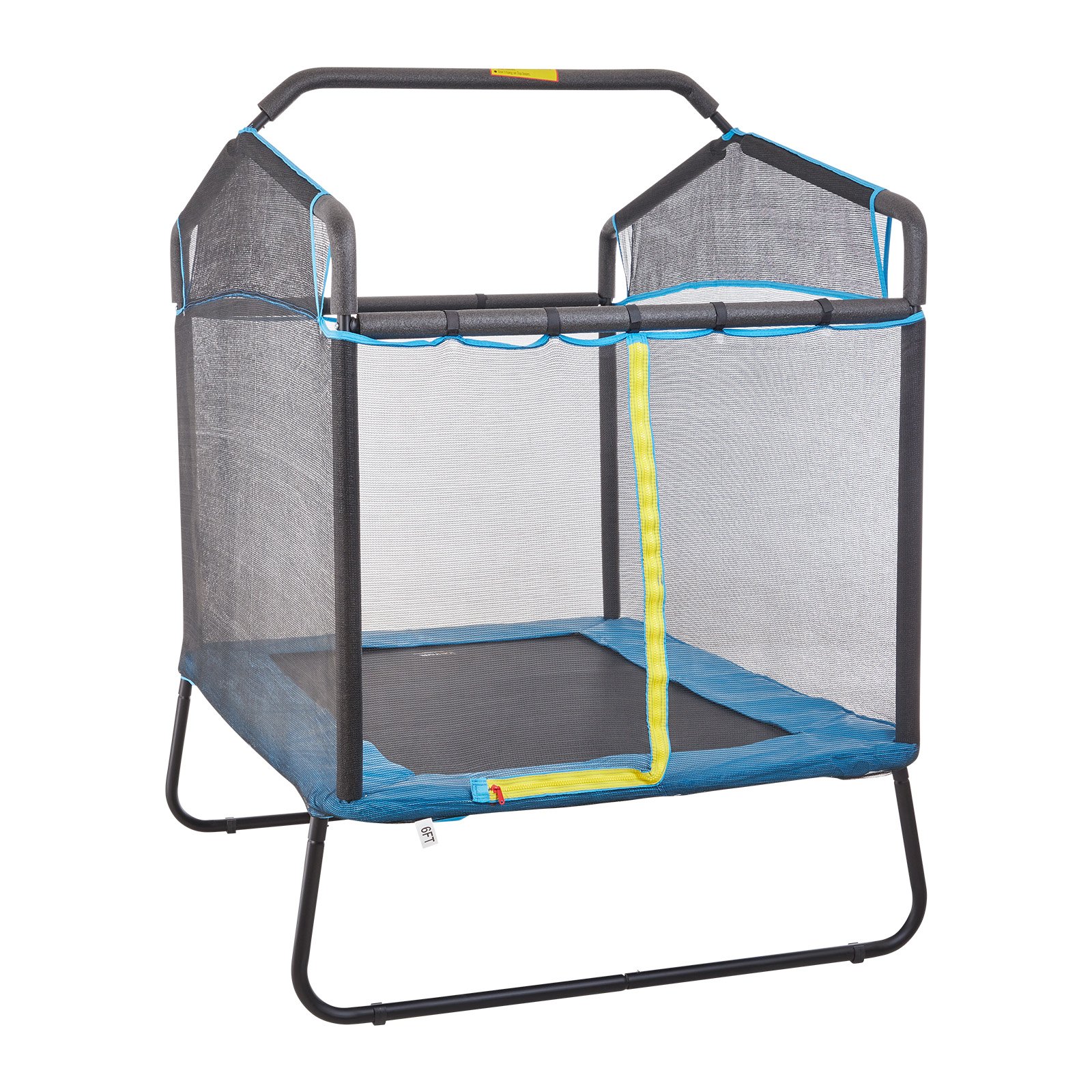 V952-DWJXBC6YCDWJRH2SYV0-202507141337-00 VEVOR 6FT Trampoline for Kids, 72" Indoor/Outdoor Toddlers Trampoline, Mini Baby Trampoline with Safety Enclosure Net, Gymnastics Bar, Hammock, Recreational Trampoline Birthday Gift for 3+ Years Kids - Image 1