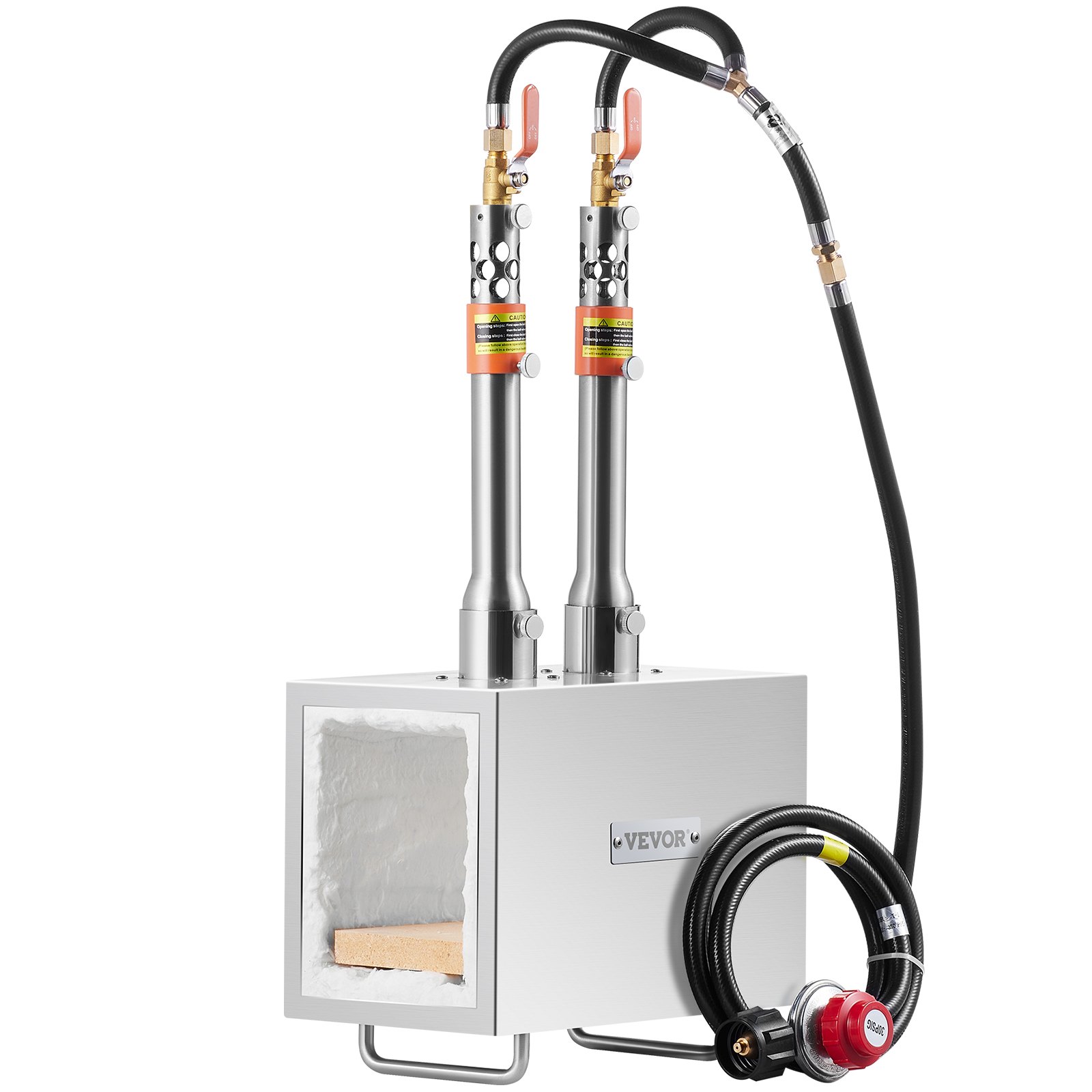 V952-FXDZL2GSYMGJ620TEV0-202507141830-00 VEVOR Portable Propane Forge 2 Burner Farrier Forge Knife Metal Square - Image 1