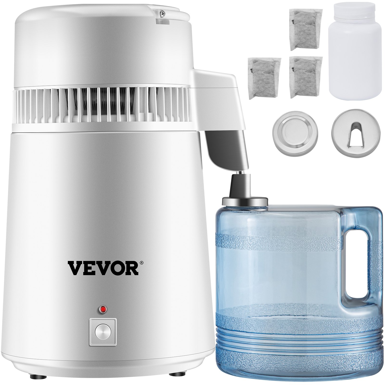 V952-HR-1ZLSJ000000001V3-202507141253-00 VEVOR Water Distiller Purifier Pure Water Distiller Filters Water Distillation 4L Internal Stainless Steel with Collection Bottle - Image 1