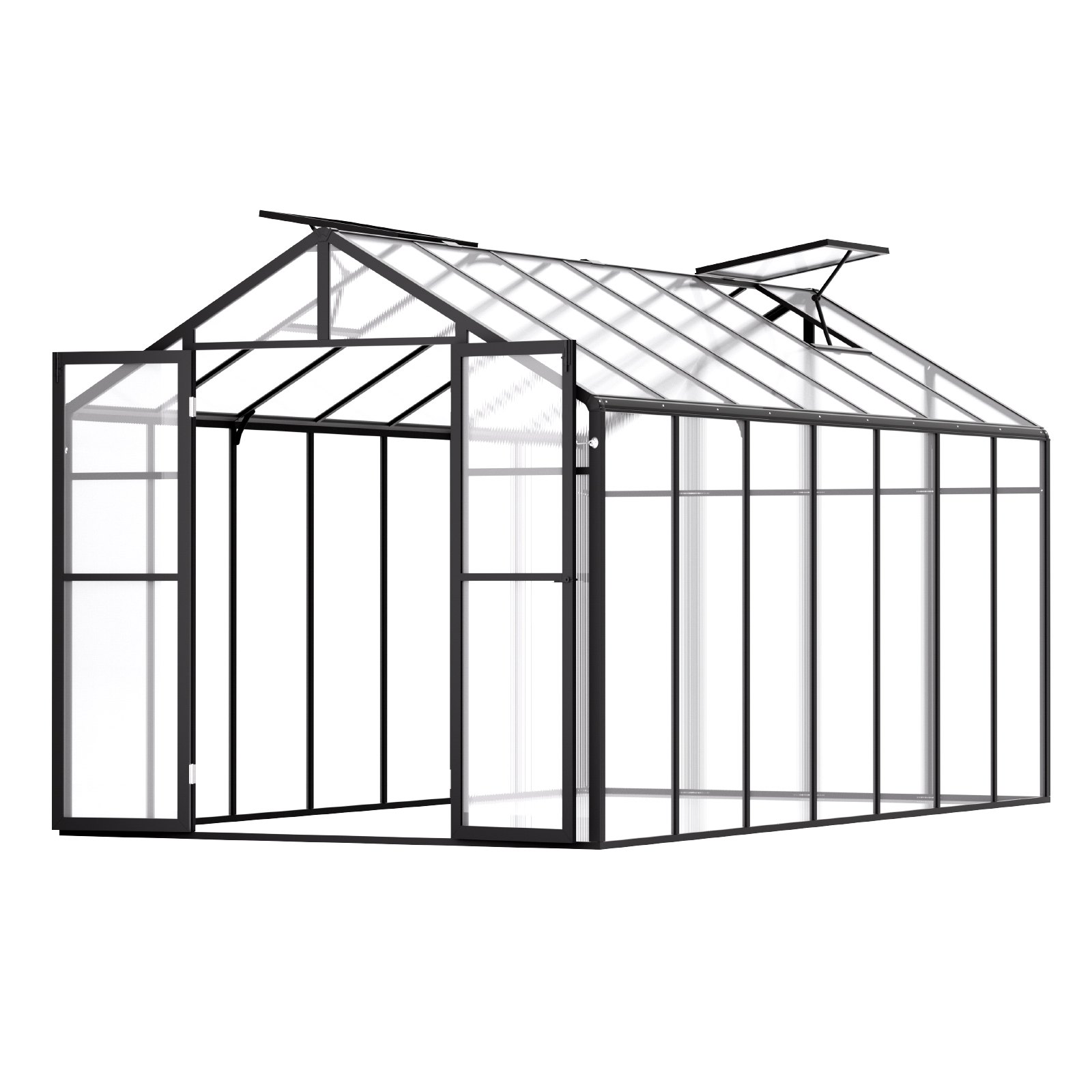 V952-JTSZWSL8W14FB0RRXV0-202507141741-00 VEVOR Polycarbonate Greenhouse 8 x 14 Ft Outdoor Walk-in Greenhouse for Garden - Image 1