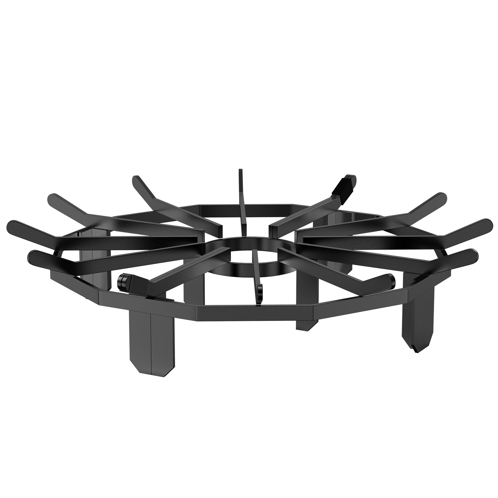 V952-LXYMP6X20MM27JRUUV0-202507141240-00 VEVOR Log Grate, 27 inch Heavy Duty Wheel Fire Grate with 6 Support Legs, Solid Powder-coated Steel Bars, Log Firewood Burning Rack Holder for Wood Stove and Outdoor Camping Fire Pit - Image 1