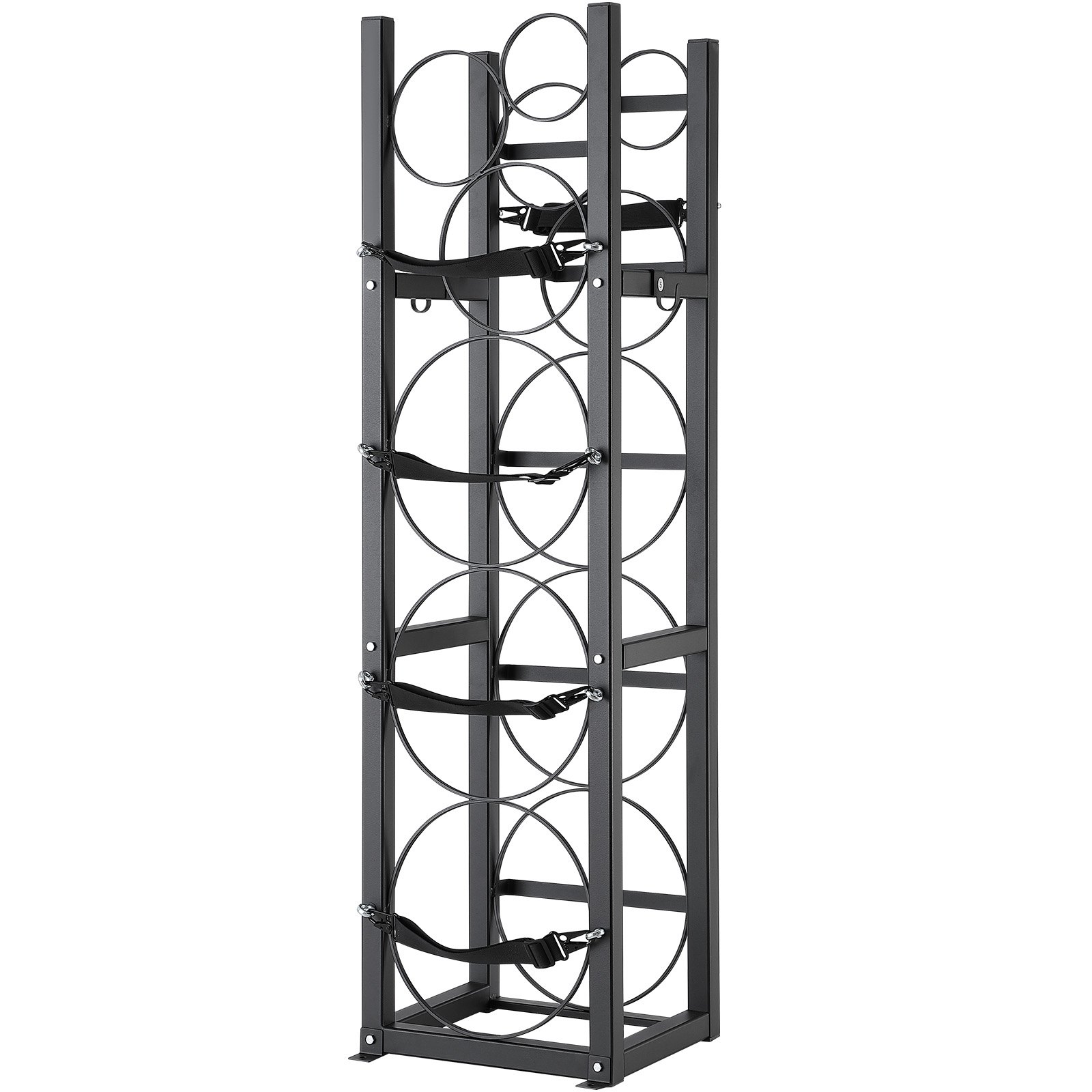 V952-QPCFJ305MM283UO4CV0-202508011327-00 VEVOR Refrigerant Tank Rack, with 3 x 30lbs and Other 3 Small Bottle Tanks, Cylinder Tank Rack 12.79x12.99x47.12 in, Refrigerant Cylinder Rack and Holders for Freon, Gases, Oxygen, Nitrogen - Image 1