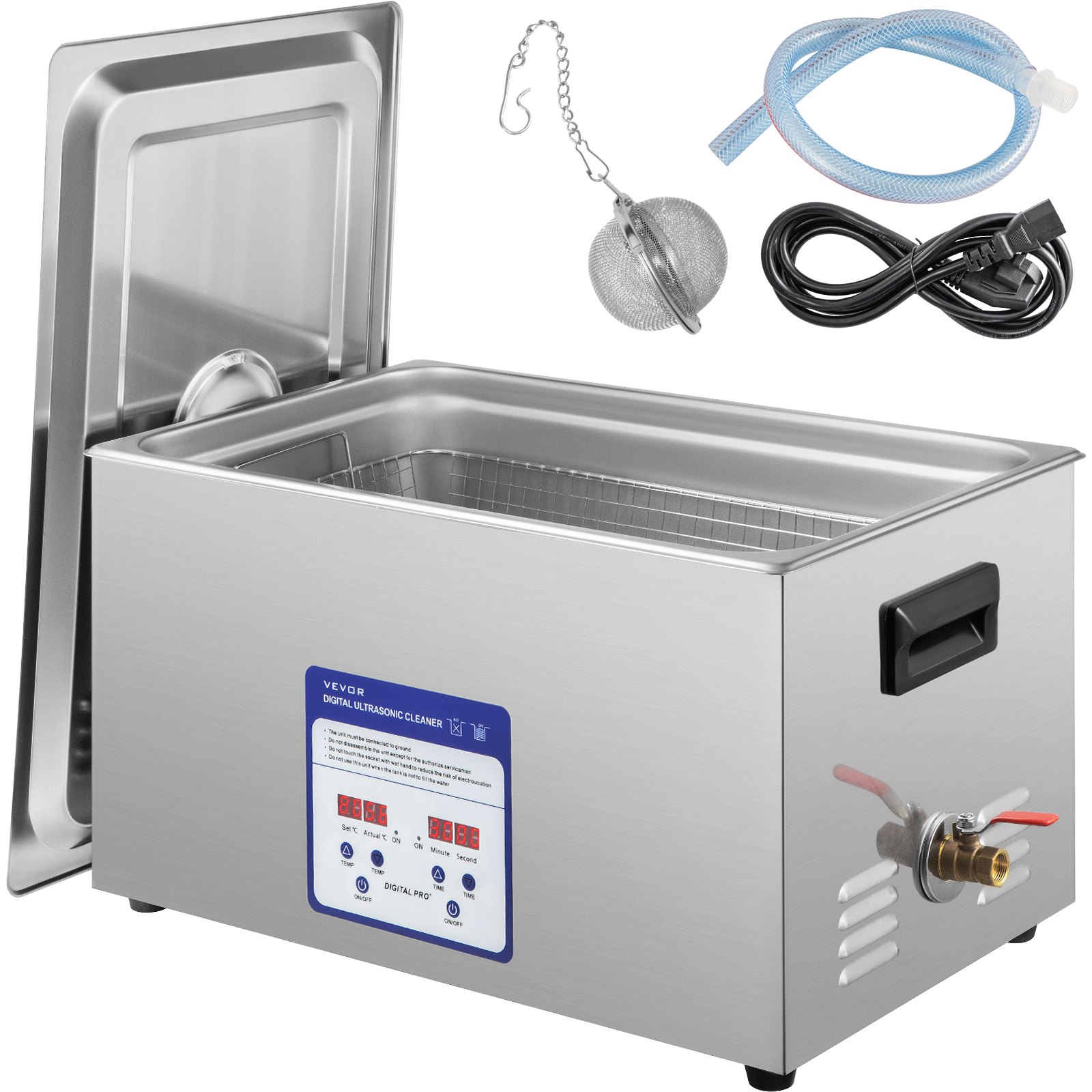 V952-QX30L316-220VBWIVV3-202508011615-00 VEVOR Digital Ultrasonic Cleaner 30L Ultrasonic Cleaning Machine 40kHz Sonic Cleaner Machine 316 & 304 Stainless Steel Ultrasonic Cleaner Machine with Heater & Timer for Cleaning Jewelry Glasses Watch - Image 1