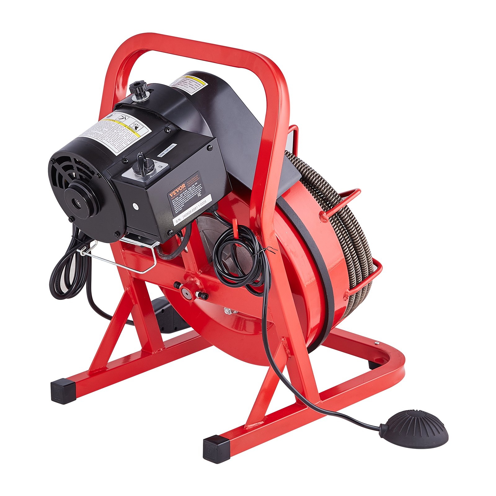 V952-SDJJKLSGDSTJZQNLAV3-202508011215-00 VEVOR Drain Cleaner Machine Drain Auger 50FT x 1/2 Inch Manual Feed & 4 Cutters - Image 1