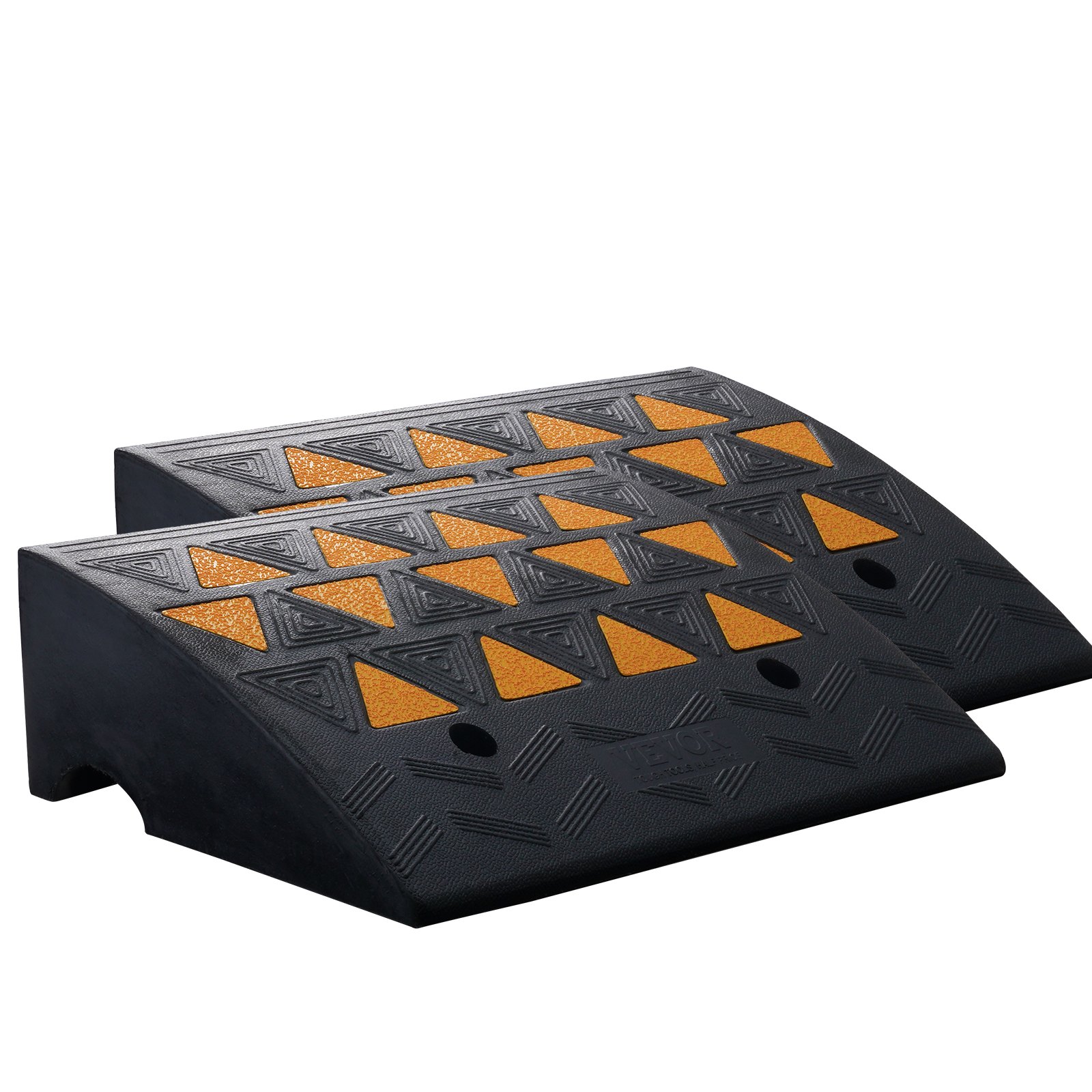 V952-SJDLYPDGB2197XHMWV0-202508011237-00 VEVOR Rubber Curb Ramp 2 Pack, 15.2 cm Rise Height Heavy-Duty 15 tons Load Capacity Threshold Ramps, Driveway Ramps with Stable Grid Structure for Cars, Wheelchairs, Bikes, Motorcycles - Image 1