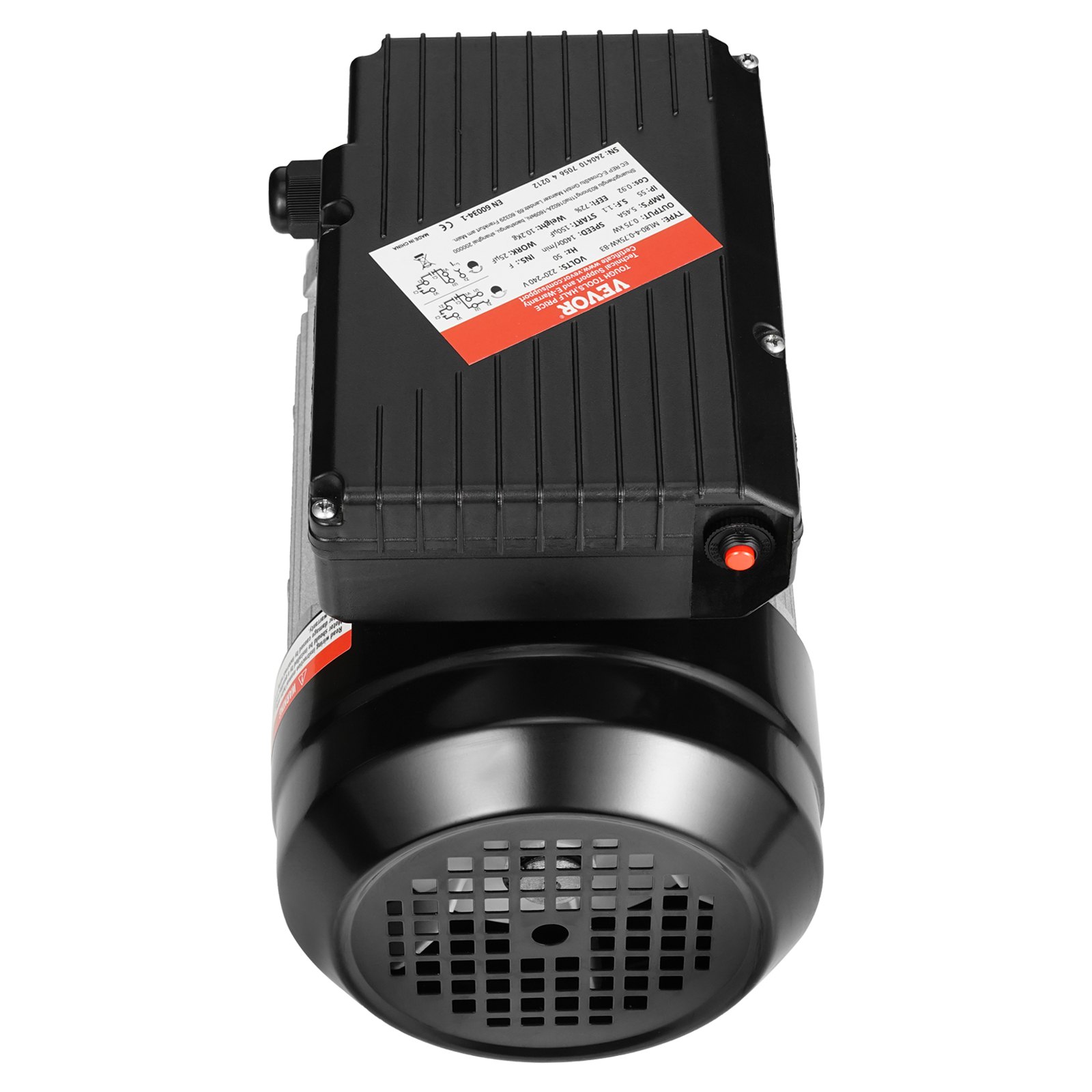 V952-TYJLIECDJ1406H7Z4V7-202508011745-00 VEVOR 0.75KW Electric Motor 1400 rpm, AC 220~240V 5.45A, 80, B3 Frame, Air Compressor Motor Single Phase, 19mm Keyed Shaft, CW/CCW Rotation for Agricultural Machinery and General Equipment - Image 1