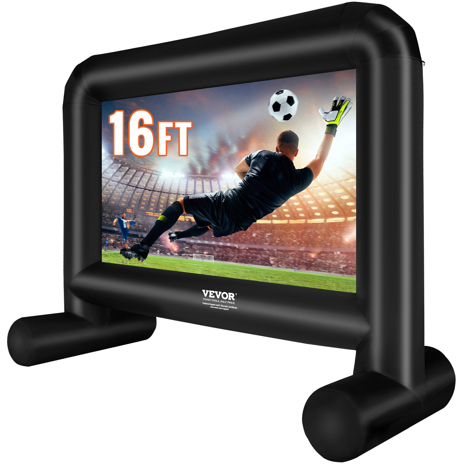 V952-TYPM20CQSCQSRCERLV3-202507141425-00 VEVOR Inflatable Movie Screen, 16 FT Inflatable Projector Screen for Outside with Blower and Carrying Bag, Front/Rear Projection, Oxford Fabric Blow Up Screen for Outdoor Parties Backyard Movie Night - Image 1