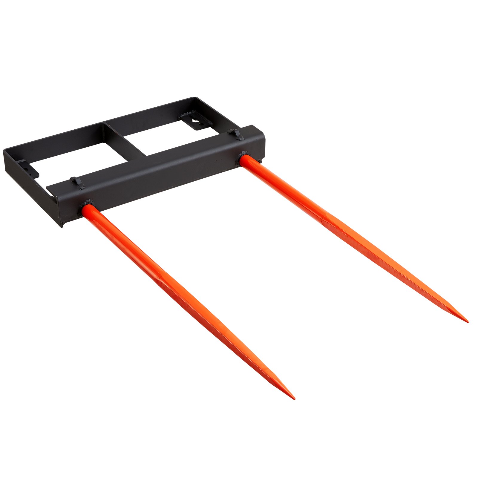 V952-TZSPS2ZZ49IN3X7CBV0-202507141637-00 VEVOR 49" Hay Spear, Bale Spears 1360kg Loading Capacity, Skid Steer Loader Tractor Bucket Attachment with 2pcs 17.5" Stabilizer Spears and 60" Chain, Quick Attach Spike Forks - Image 1