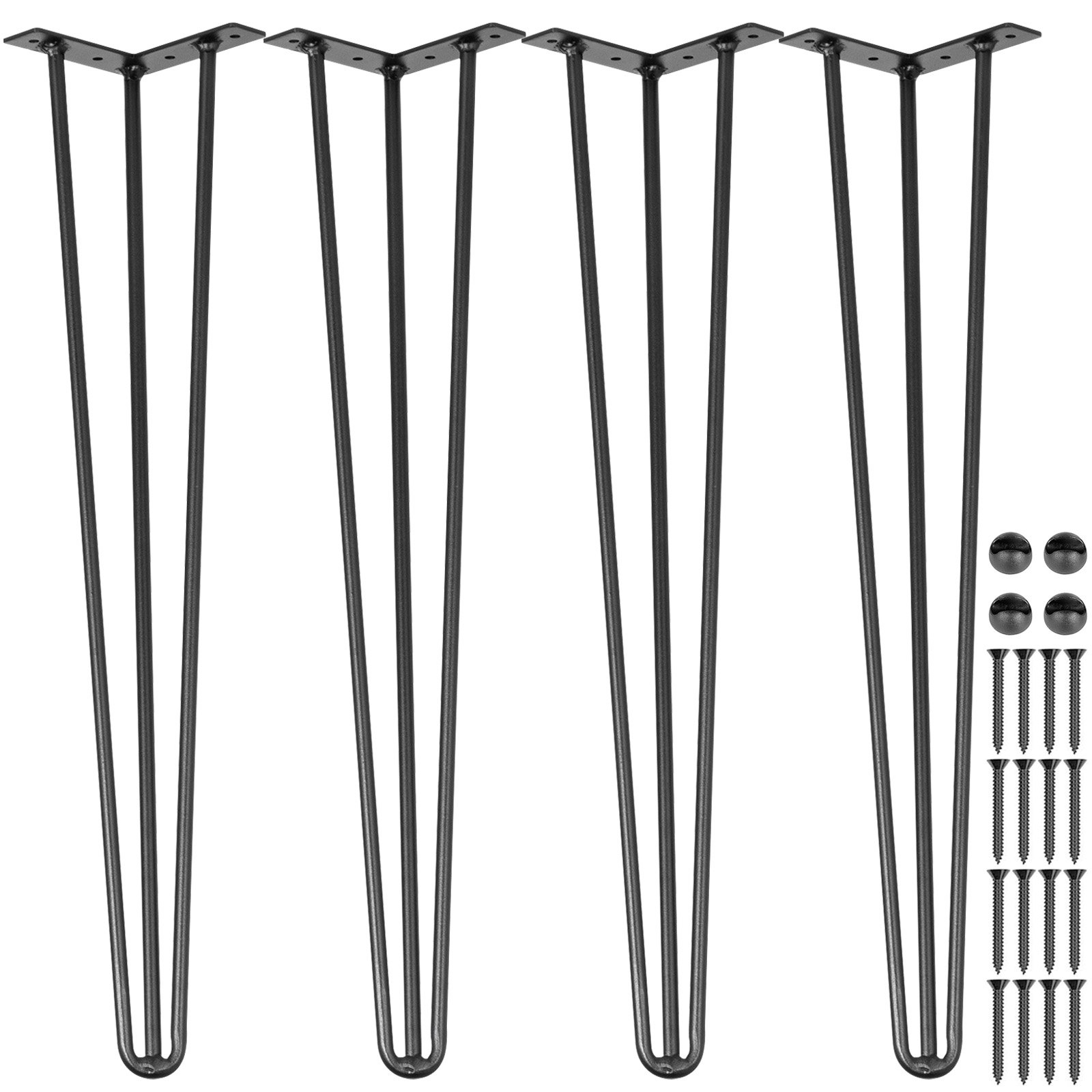 V952-TZZT4PCS28YC3G001V0-202508020037-00 VEVOR Hairpin Table Legs 28 inch, Set of 4 DIY Desk Table Legs 3 Rods Heavy Duty - Image 1