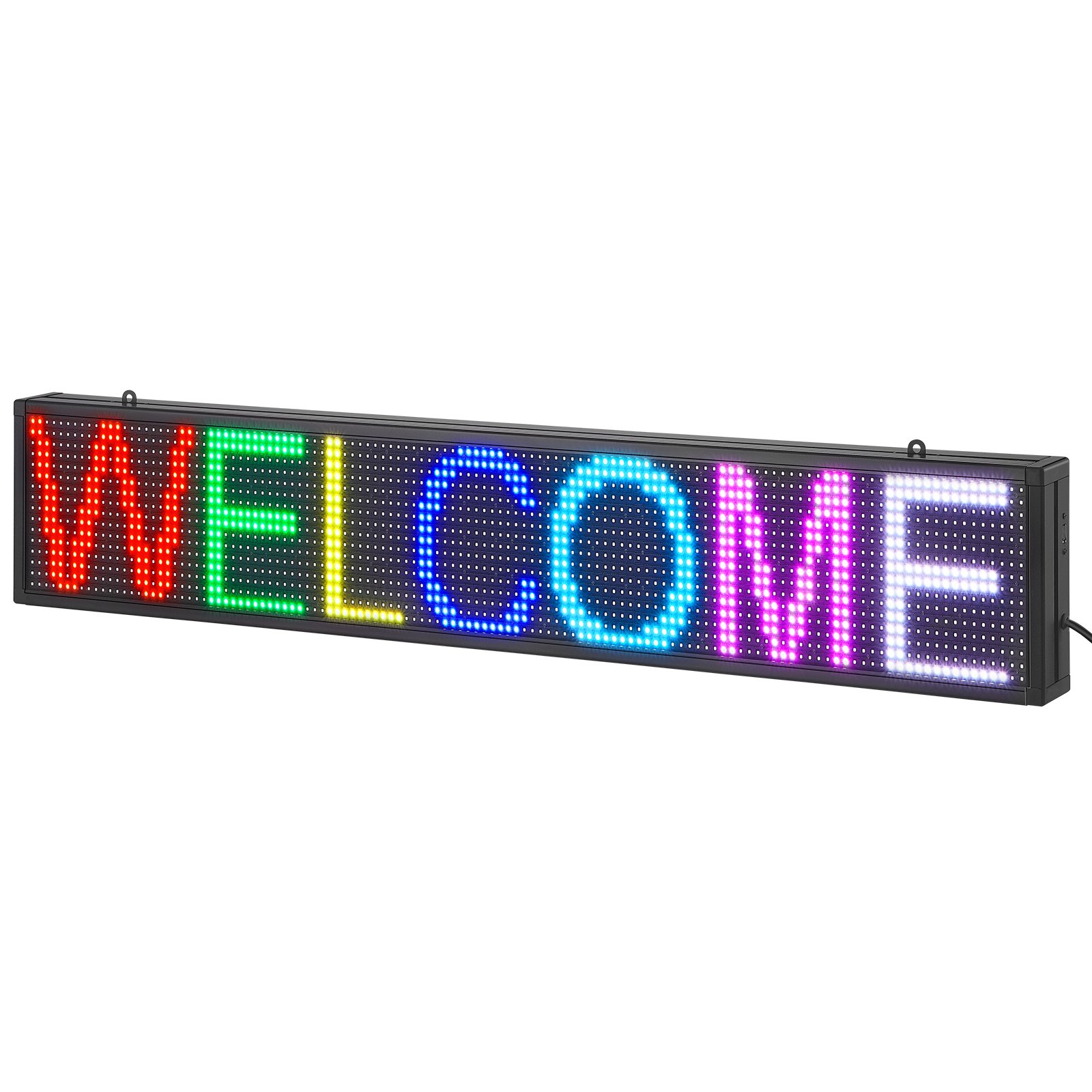 V952-XGSGDBZP40X8HVK5KV3-202507141510-00 VEVOR Programmable LED Sign, P10 Full Color LED Scrolling Panel, DIY Custom Text Animation Pattern Display Board, WIFI USB Control Message Shop Sign for Store Business Party Bar Advertising, 99x19cm - Image 1