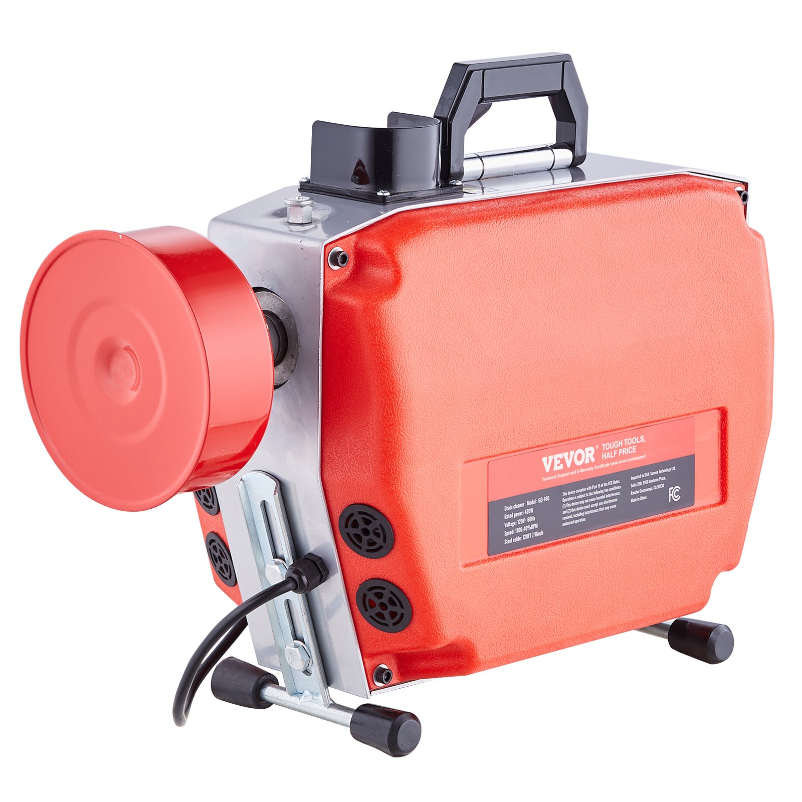 V952-XSGDSTJ420W5G5H34V3-202508011326-00 VEVOR Drain Cleaner Machine 120FT x 7/8" 420W Sewer Snake Auger Manual Feed - Image 1