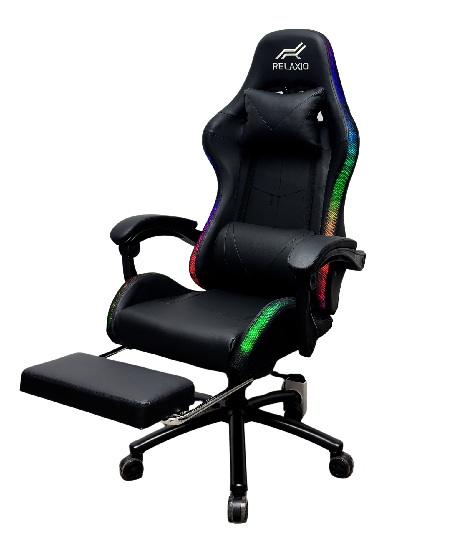 V957-GMCHLED001BK-202508201115-05 Gaming Chair With Headrest and Foot Rest LED Light - Black - Image 1