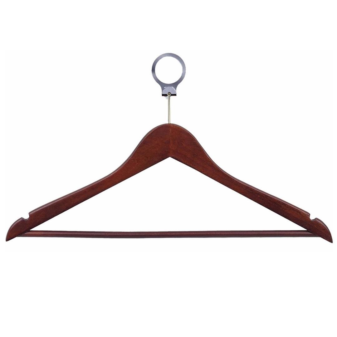 V959-DHGR0001-BR-202507050205-00 Anti-theft Wooden Cloth Hanger - Brown - Image 1