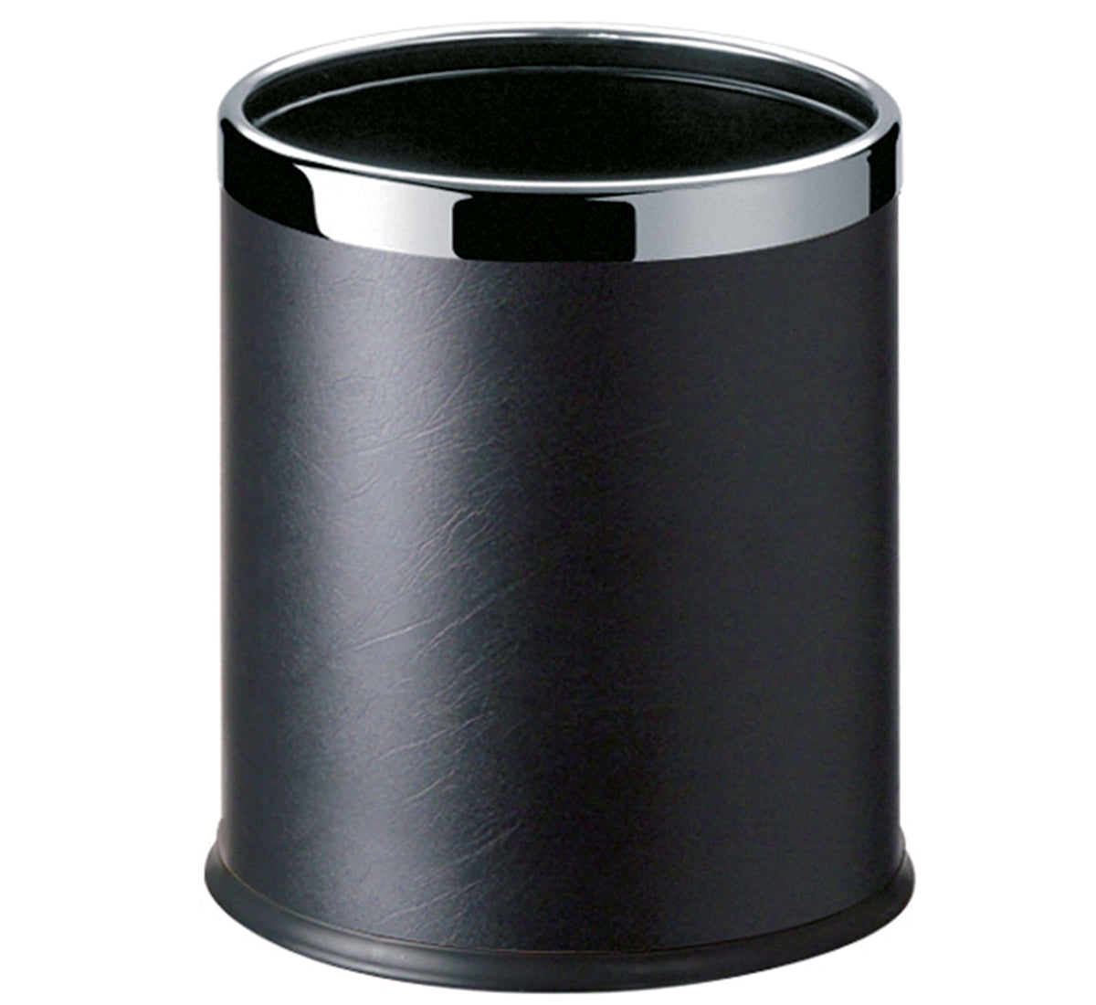 V959-DWBN0003-B-202507050315-00 Round Leatherette Black Room Bin - Image 1