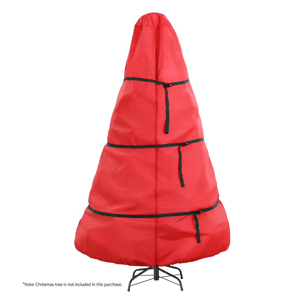 XM-TR-8FT-BAG-RD-202508061804-00 Jingle Jollys Christmas Tree Storage Bag Fits Up to 8ft Tree Xmas Bag Zipper Red - Image 1